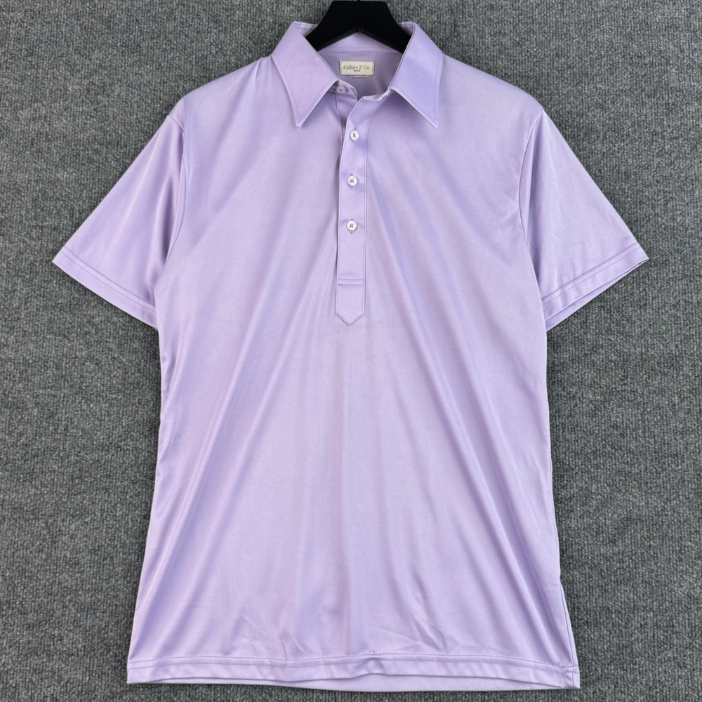 Collars & Co. Performance Polo Shirt Mens M Lavander Golf Casual Short Sleeve